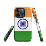 India Indian Flag iPhone Case 15 14 13 12 11 Pro Max Plus Mini Tough Fitted Hard Protective Shell Glossy Rubber Phone Case Gift Idea