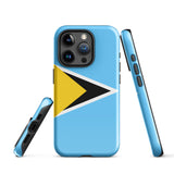 Saint Lucia Lucian Flag iPhone Case 15 14 13 12 11 Pro Max Plus Mini Gift Ideas Country Map Skyline Gift For Her Him Ideas Travel  Souvenir