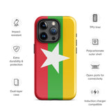 Myanmar Burma Burmese Flag iPhone Case 15 14 13 12 11 Pro Max Plus Mini Gift Travel Souvenir