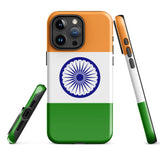 India Indian Flag iPhone Case 15 14 13 12 11 Pro Max Plus Mini Tough Fitted Hard Protective Shell Glossy Rubber Phone Case Gift Idea