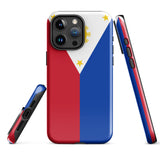 Philippines Filipino Flag iPhone Case 15 14 13 12 11 Pro Max Plus Mini Tough Fitted Hard Protective Shell Glossy Rubber Phone Case Gift Idea