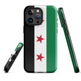 Funda para iPhone 15, 14, 13, 12 y 11 Pro Max Plus Mini con la bandera de Siria gratis Ideas de regalo Mapa del país Horizonte Regalo para ella Ideas para él Recuerdo de viaje