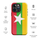 Myanmar Burma Burmese Flag iPhone Case 15 14 13 12 11 Pro Max Plus Mini Gift Travel Souvenir