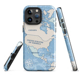 World map travelling North America iPhone Case 15 14 13 12 11 Pro Max Plus Mini Gift Travel Souvenir