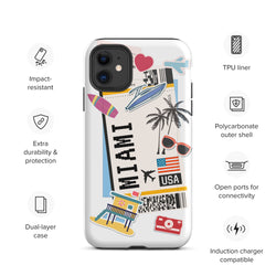 Miami Beach Florida iPhone 14 13 12 11 Pro Max Plus Mini Phone Case iPhone Tough Rugged Protective iPhone case